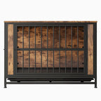 Table d'appoint caisse pour chien en bois noir marron, 2 portes, un seul animal de compagnie