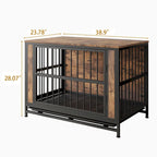Table d'appoint caisse pour chien en bois noir marron, 2 portes, un seul animal de compagnie