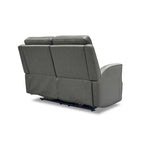 Causeuse inclinable électrique Cedar / Cinder avec appuie-têtes et soutien lombaire, 2 places