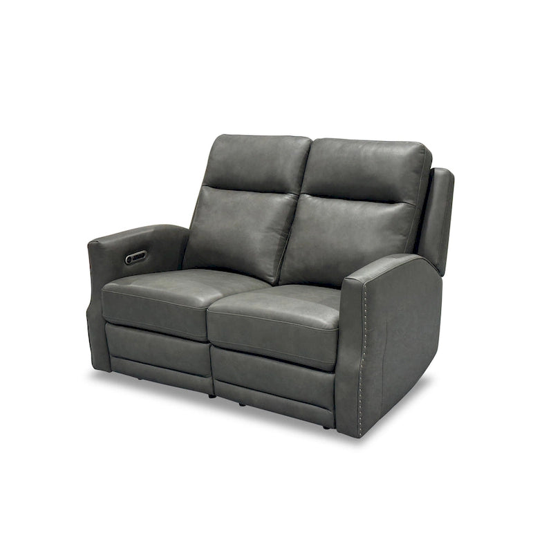 Causeuse inclinable électrique Cedar / Cinder avec appuie-têtes et soutien lombaire, 2 places