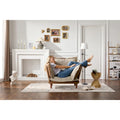 Fauteuil d'appoint surdimensionné en chenille orange, une place