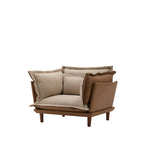 Fauteuil d'appoint surdimensionné en chenille orange, une place