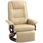 Fauteuil inclinable pivotant en cuir PU blanc cassé – 1 place