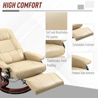 Fauteuil inclinable pivotant en cuir PU blanc cassé – 1 place