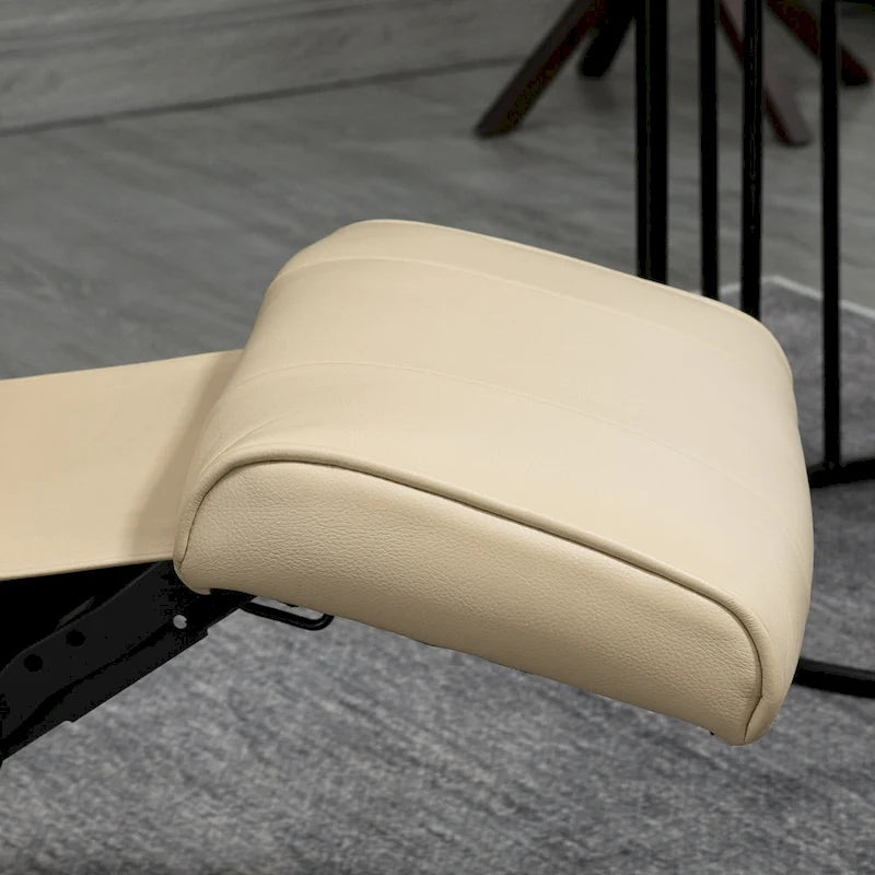 Fauteuil inclinable pivotant en cuir PU blanc cassé – 1 place