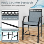 Tabourets de bar rouges/bleus/café lot de 2 avec repose-pieds et accoudoirs, structure en métal