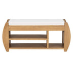 Banc de rangement pour chaussures rembourré 1 place avec côtés incurvés - Noir / Bleu marine antique / Naturel / Espresso / Blanc antique