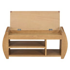 Banc de rangement pour chaussures rembourré 1 place avec côtés incurvés - Noir / Bleu marine antique / Naturel / Espresso / Blanc antique