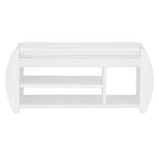 Banc de rangement pour chaussures rembourré 1 place avec côtés incurvés - Noir / Bleu marine antique / Naturel / Espresso / Blanc antique