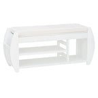 Banc de rangement pour chaussures rembourré 1 place avec côtés incurvés - Noir / Bleu marine antique / Naturel / Espresso / Blanc antique