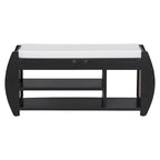 Banc de rangement pour chaussures rembourré 1 place avec côtés incurvés - Noir / Bleu marine antique / Naturel / Espresso / Blanc antique