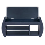 Banc de rangement pour chaussures rembourré 1 place avec côtés incurvés - Noir / Bleu marine antique / Naturel / Espresso / Blanc antique