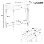 Console étroite vintage avec tiroir et étagère, 1 personne (gris/blanc/beige/bleu marine)