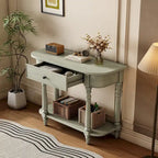 Console étroite vintage avec tiroir et étagère, 1 personne (gris/blanc/beige/bleu marine)