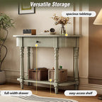 Console étroite vintage avec tiroir et étagère, 1 personne (gris/blanc/beige/bleu marine)