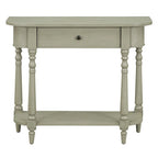 Console étroite vintage avec tiroir et étagère, 1 personne (gris/blanc/beige/bleu marine)