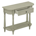 Console étroite vintage avec tiroir et étagère, 1 personne (gris/blanc/beige/bleu marine)
