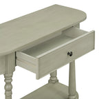 Console étroite vintage avec tiroir et étagère, 1 personne (gris/blanc/beige/bleu marine)