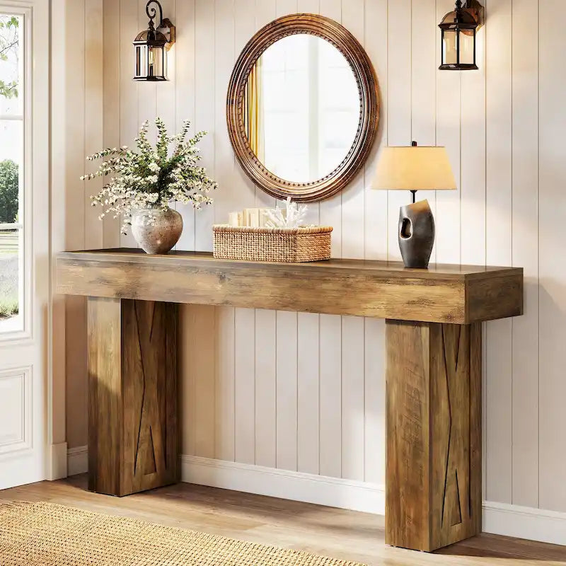Console marron, style rustique, montage par 1 personne