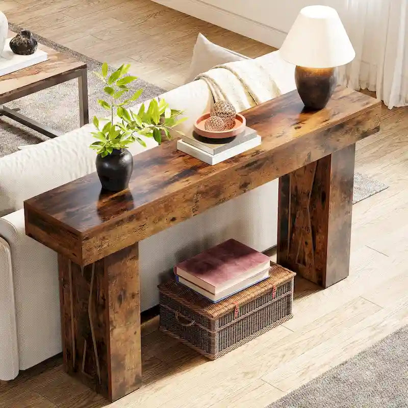 Console marron, style rustique, montage par 1 personne