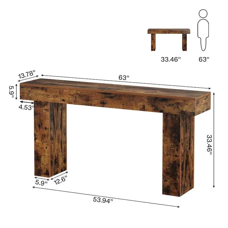 Console marron, style rustique, montage par 1 personne