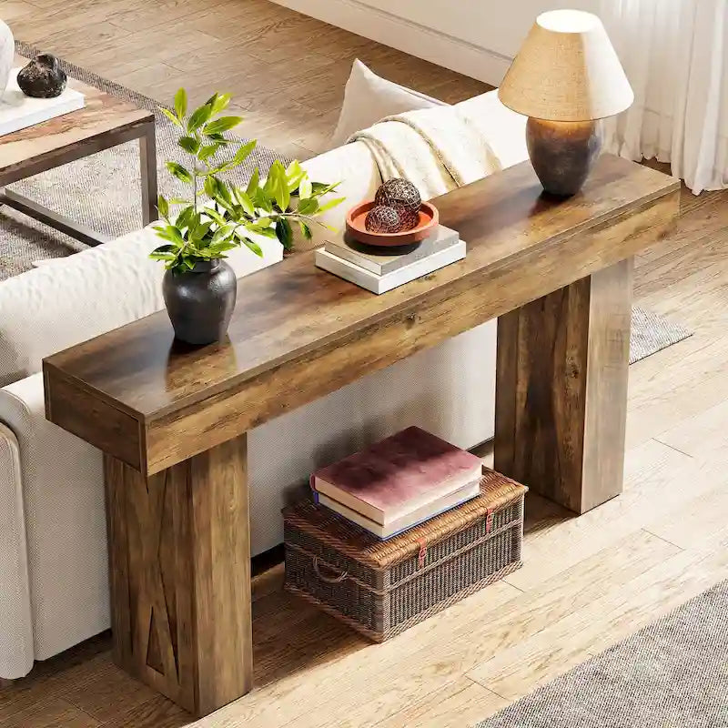 Console marron, style rustique, montage par 1 personne