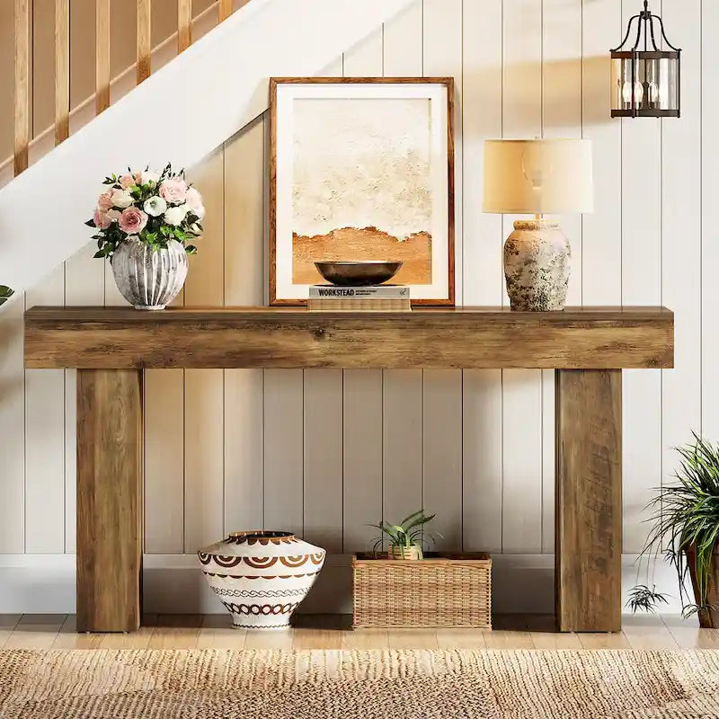 Console marron, style rustique, montage par 1 personne