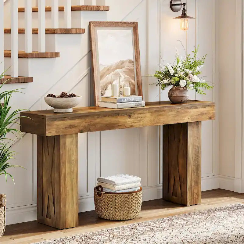 Console marron, style rustique, montage par 1 personne