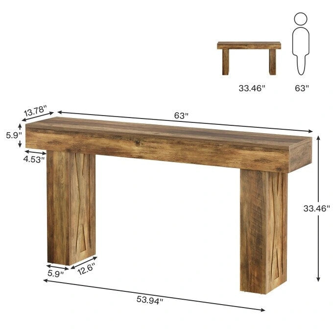Console marron, style rustique, montage par 1 personne
