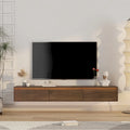 Meuble TV flottant en bois avec lumières LED et ports de charge – 1 unité