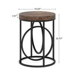 Table d'appoint ronde, blanc/doré ou marron/noir, cadre en métal, 1 ou 2 pièces