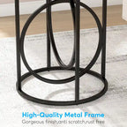 Table d'appoint ronde, blanc/doré ou marron/noir, cadre en métal, 1 ou 2 pièces