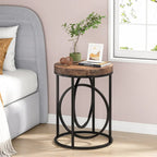 Table d'appoint ronde, blanc/doré ou marron/noir, cadre en métal, 1 ou 2 pièces