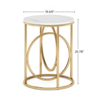 Table d'appoint ronde, blanc/doré ou marron/noir, cadre en métal, 1 ou 2 pièces