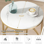 Table d'appoint ronde, blanc/doré ou marron/noir, cadre en métal, 1 ou 2 pièces
