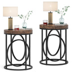 Table d'appoint ronde, blanc/doré ou marron/noir, cadre en métal, 1 ou 2 pièces