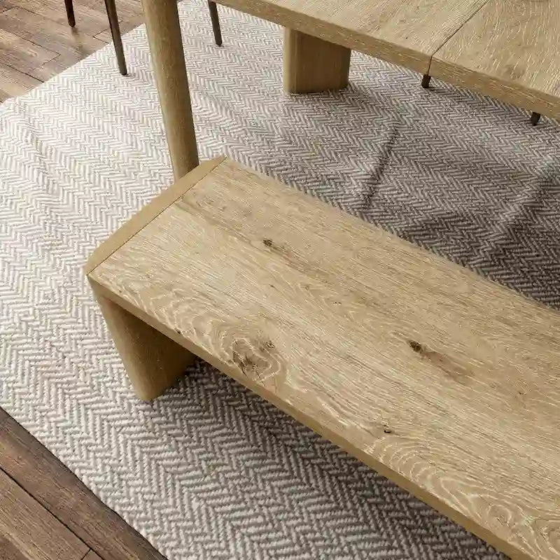 Banc de salle à manger en chêne, 2 places, 129,5 cm