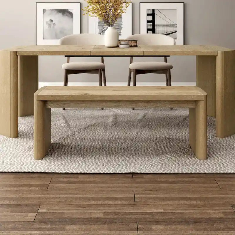 Banc de salle à manger en chêne, 2 places, 129,5 cm