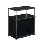 Meuble TV 26" avec armoire en verre, simple, noir/blanc/cerise/gris/bouleau