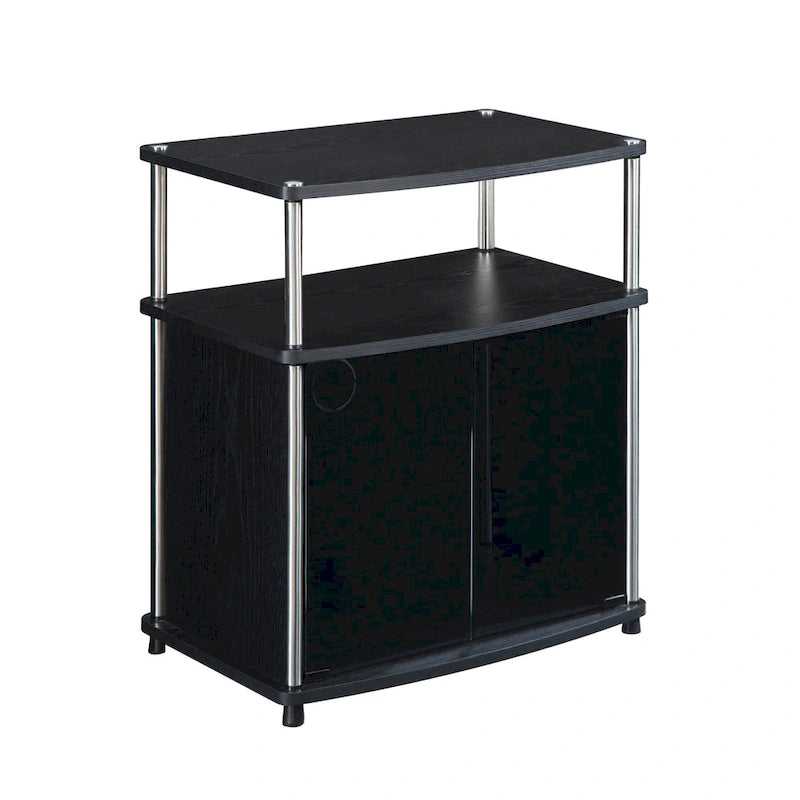 Meuble TV 26" avec armoire en verre, simple, noir/blanc/cerise/gris/bouleau