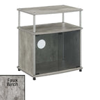 Meuble TV 26" avec armoire en verre, simple, noir/blanc/cerise/gris/bouleau