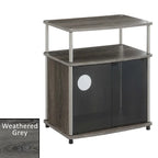Meuble TV 26" avec armoire en verre, simple, noir/blanc/cerise/gris/bouleau