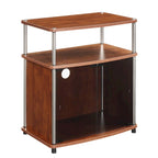 Meuble TV 26" avec armoire en verre, simple, noir/blanc/cerise/gris/bouleau