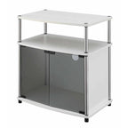 Meuble TV 26" avec armoire en verre, simple, noir/blanc/cerise/gris/bouleau