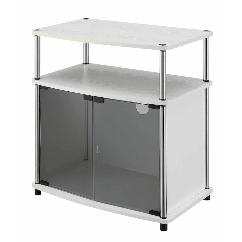 Meuble TV 26" avec armoire en verre, simple, noir/blanc/cerise/gris/bouleau