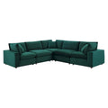 Canapé d'angle moderne en velours multicolore 5 places, 5 personnes