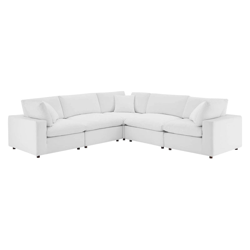 Canapé d'angle moderne en velours multicolore 5 places, 5 personnes
