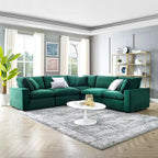 Canapé d'angle moderne en velours multicolore 5 places, 5 personnes