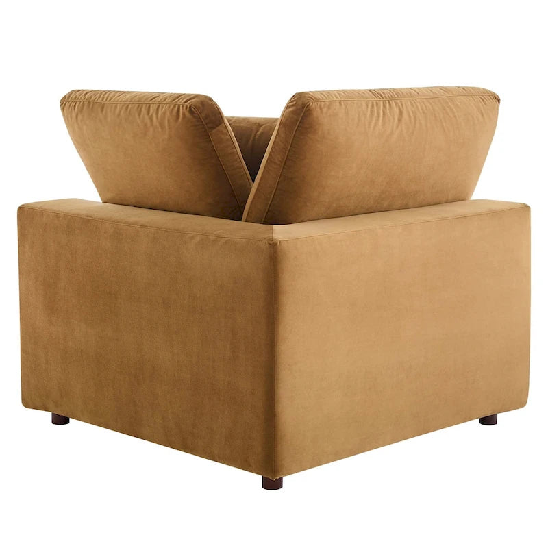 Canapé d'angle moderne en velours multicolore 5 places, 5 personnes