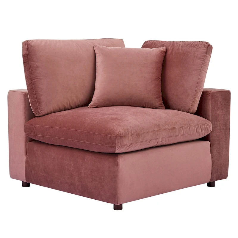 Canapé d'angle moderne en velours multicolore 5 places, 5 personnes